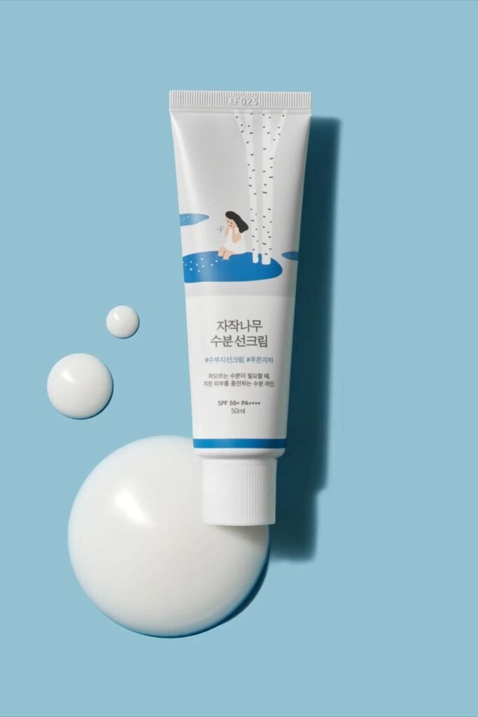 Protezione solare SPF50+ PA++++ Birch Juice Moisturizing Sunscreen di Round Lab